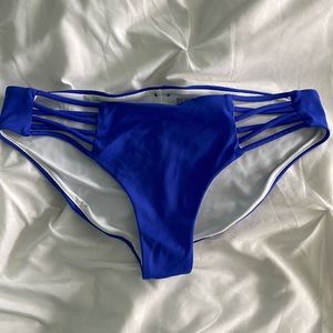 PINK Victoria’s Secret Strappy Blue Bikini Bottoms